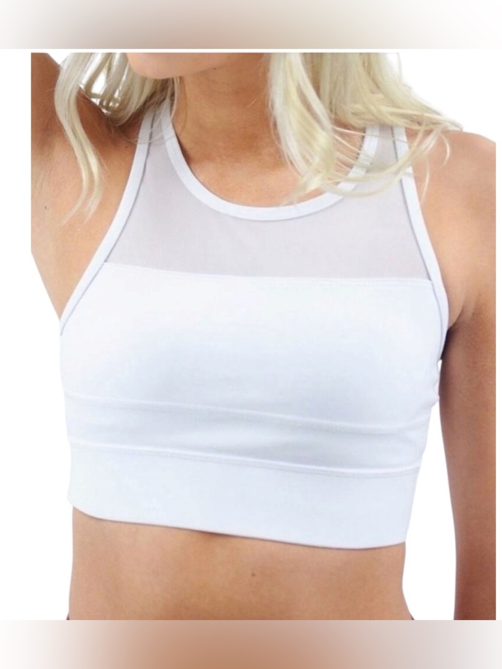 Zyia Active One More Rep back zip white sports bra size XL